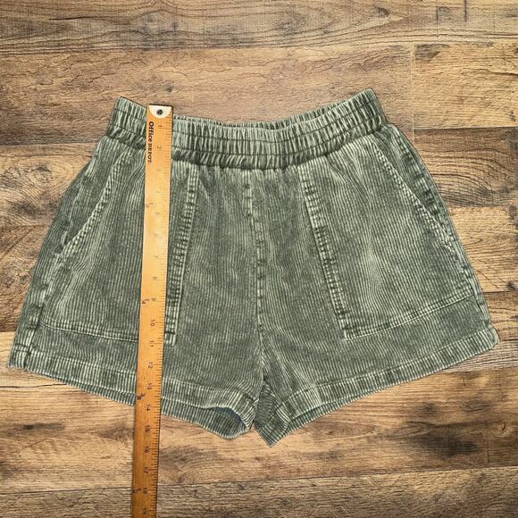 Entro High Waisted Shorts Corduroy Green Size Small - Picture 6 of 8